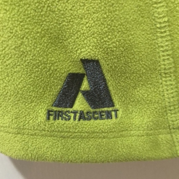 𝅺first Ascent chartreuse zip up pullover tall Lg - Picture 2 of 6